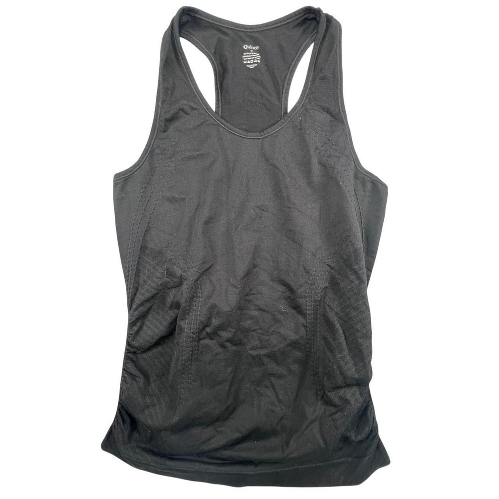Quince Tank Top Women Medium Black Racerback Seamless Activewear Stretch